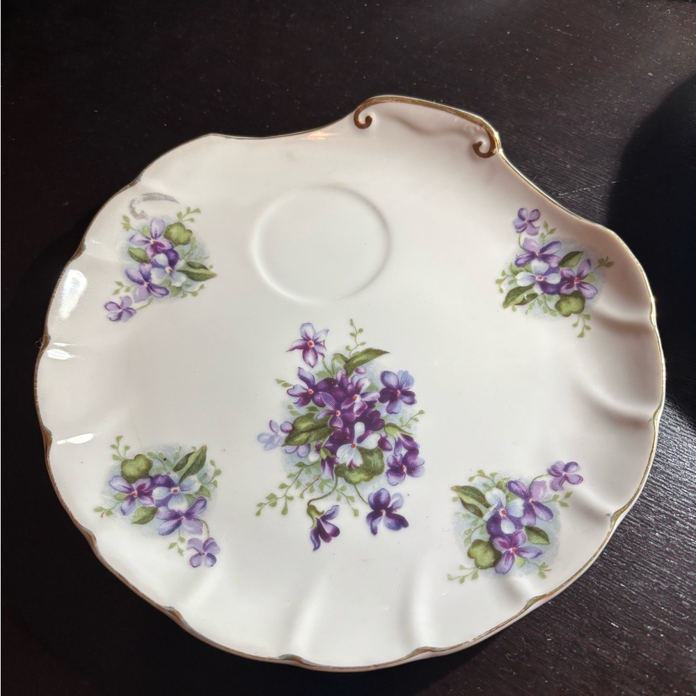 Floral Scalloped Edge Plates Qty 5